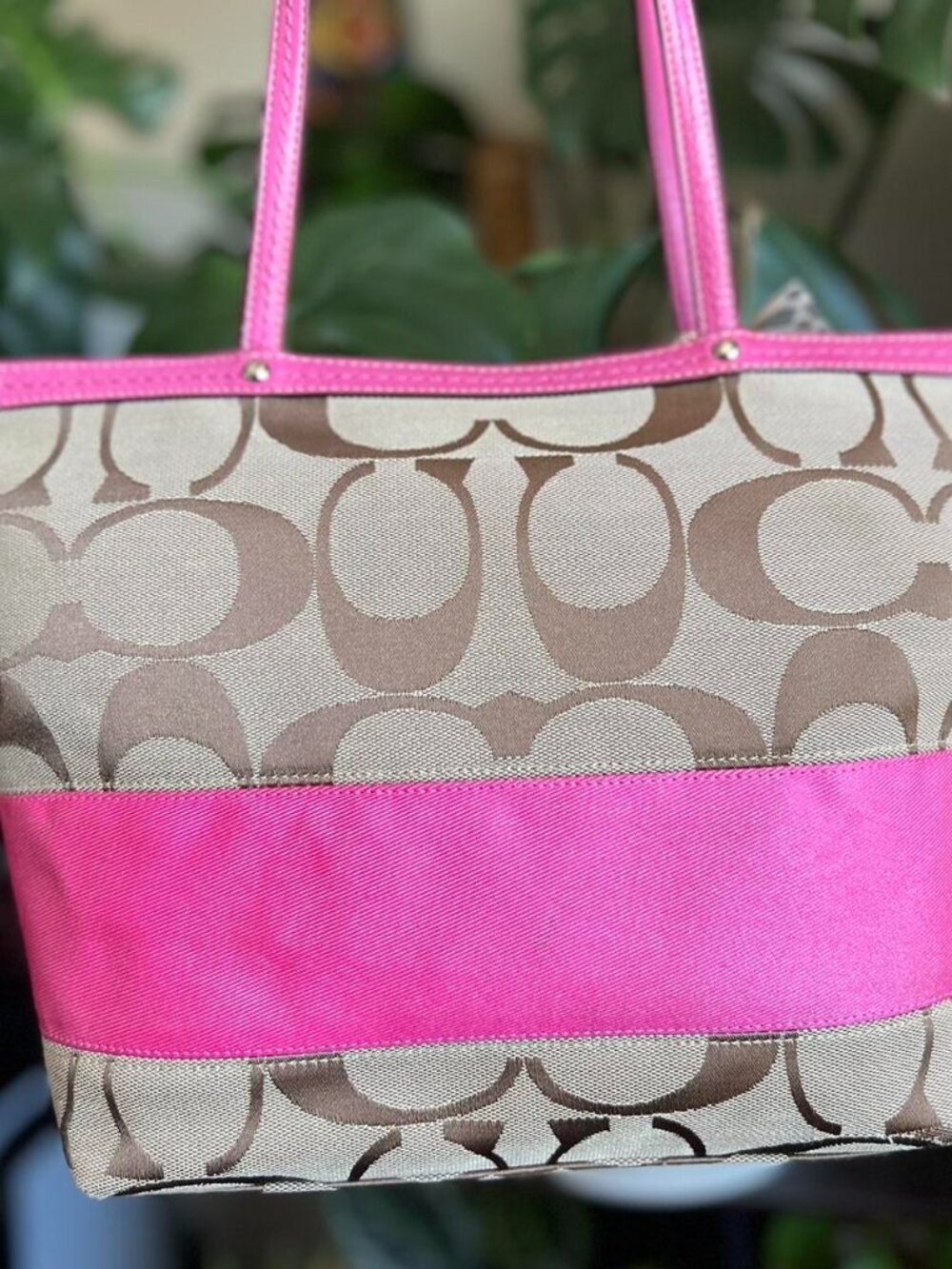 Coach Legacy Tan and Pink Purse